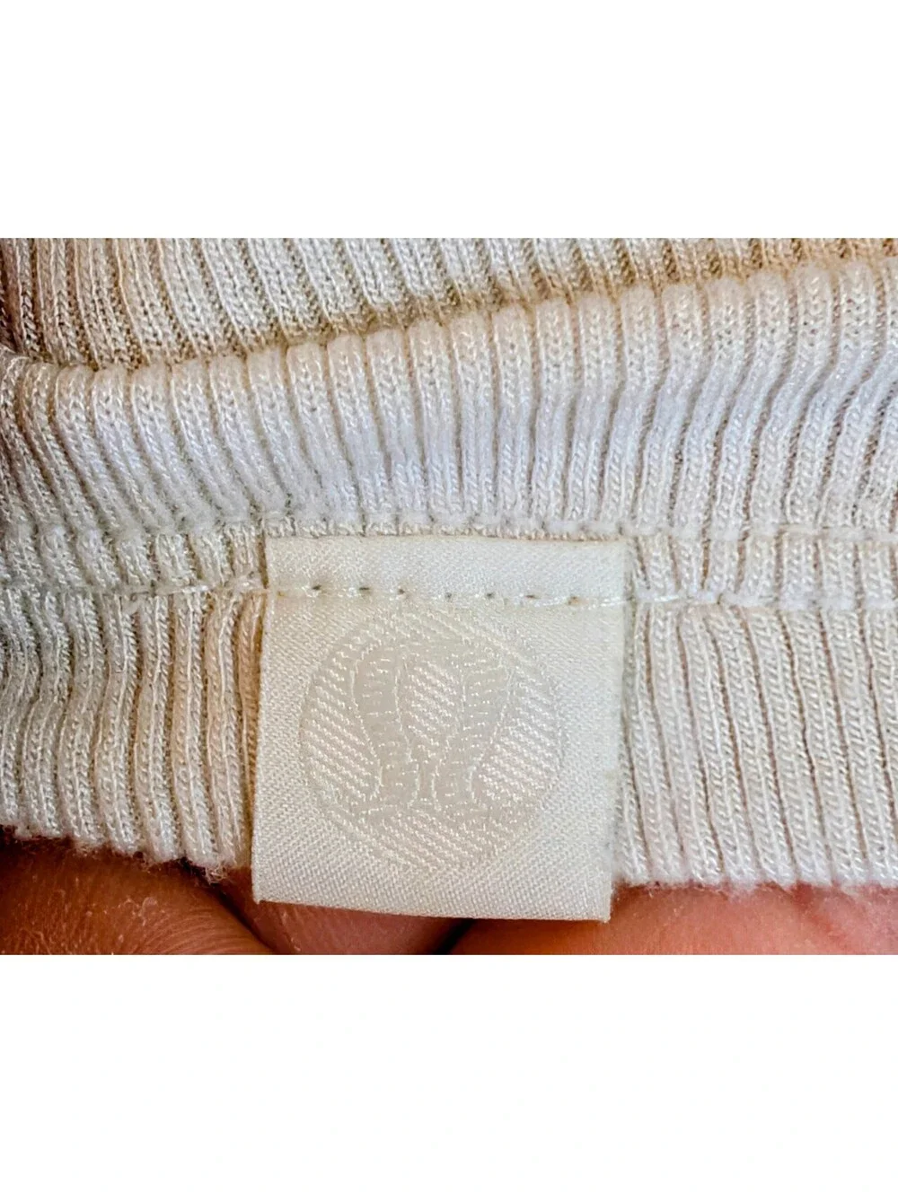 Lululemon Side-Cinch Ribbed Cardigan Bone Off White Button Top Athletic No Size